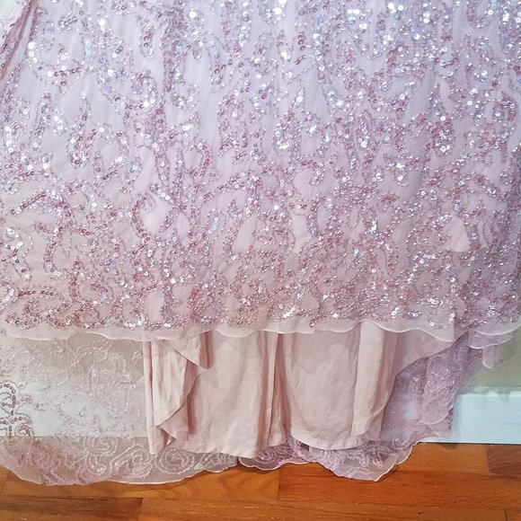 SHERRI HILLPINK BEADED/SEQUIN PROM DRESS - Picture 8 of 16